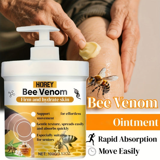Bee Venom Massage Cream 100g with Turmeric & Arnica – Skin Tightening Deep Moisturizing Firming Body Lotion, Anti-Aging Hydrating Cream for All Skin Types, Women & Men