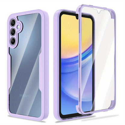 Rugged Samsung Galaxy A-Series Phone Case with Built-In Screen Cover in Four Colors and Six Model Options