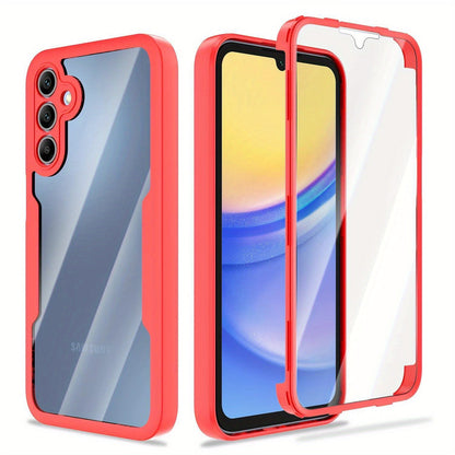 Rugged Samsung Galaxy A-Series Phone Case with Built-In Screen Cover in Four Colors and Six Model Options