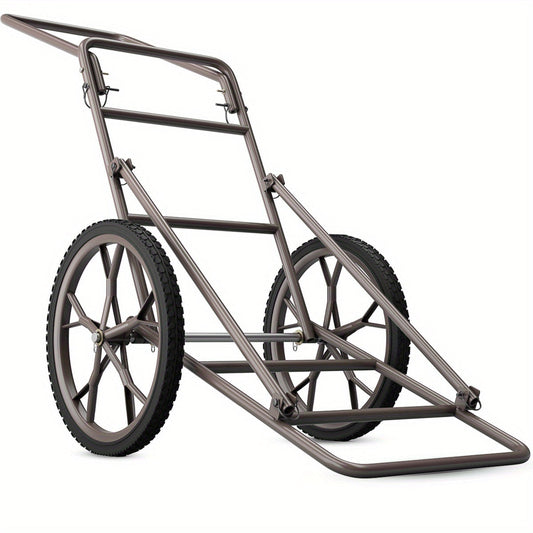 Deer Cart Folding Hunting Hauler Steel Frame 17" Wheels Utility Gear Dolly for Game & Tree Stand Transport