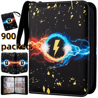 Nine-Pocket Trading Card Binder with 50 Removable Sleeves, Three-Ring Interior and Zippered Carry Case
