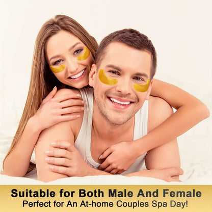 30-Pair ALIEORY Gold-Tone Under-Eye Patch Box with Individual Pouches and Collagen and Hyaluronic Acid Wording