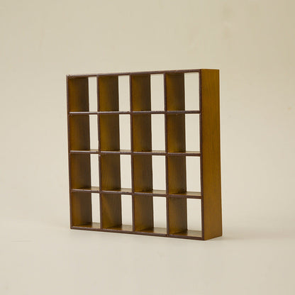 1:12 Scale 16-Compartment Dollhouse Display Cabinet in Four Finishes for Adult Miniature Dioramas