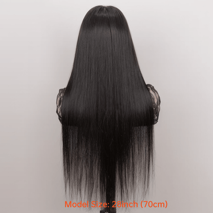 4x4 Lace Closure Straight Human Hair Wig in Natural Black with 12, 22 or 28 Inch Options for Women