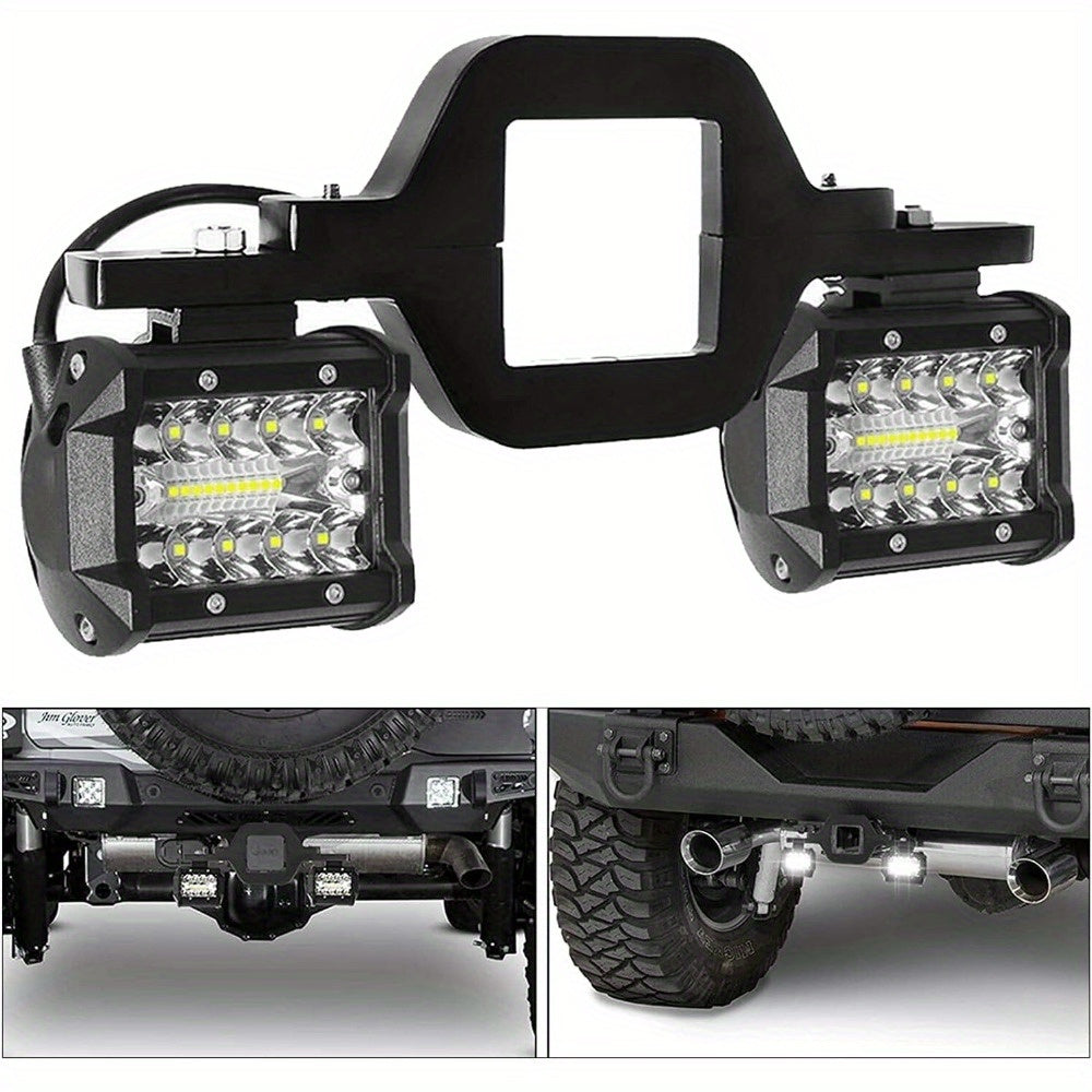Hitch Mount LED Work Light 4-Inch 18W, 3000+ Lumen Off-Road Spot Light with 2-Inch Tow Hitch Bracket for Truck Trailer SUV Pickup, Die-Cast Aluminum, No Battery Required