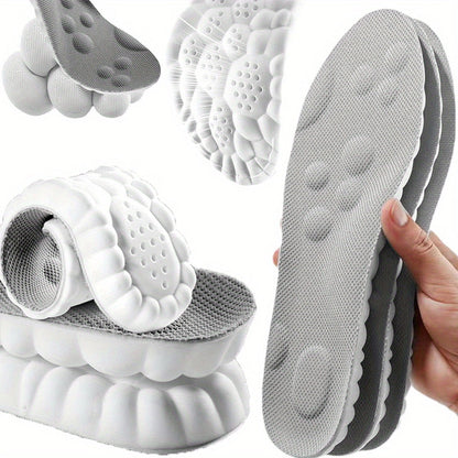 Three-Pair 4D Foam Shoe Inserts in Gray or Orange with Five EU Size Options for Everyday Footwear
