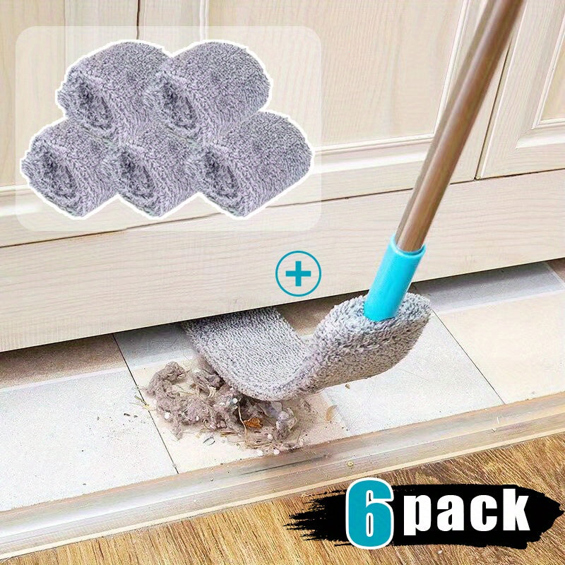 Six-Piece Dust Removal Brush Set with Five Interchangeable Heads and Extendable Gap Duster for Furniture and Floors