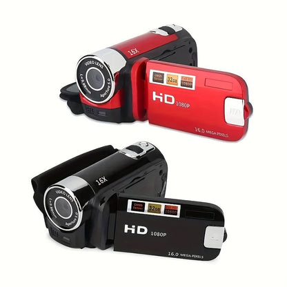 270° Flip Screen Digital Camera 1080P Full HD – LED Fill Light, 16X Zoom, 2.7" Display, Wide Angle Lens, One-Touch Phone Upload, Selfie Vlogging Camera for Outdoor Photography & Travel