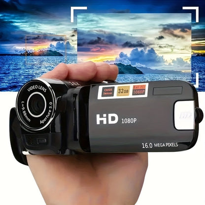 270° Flip Screen Digital Camera 1080P Full HD – LED Fill Light, 16X Zoom, 2.7" Display, Wide Angle Lens, One-Touch Phone Upload, Selfie Vlogging Camera for Outdoor Photography & Travel