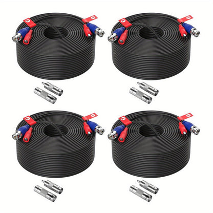 CCTV BNC Cable 4-Pack 100ft 30M, ZOSI Video Power 2-in-1 Security Camera Cable with BNC Connector and DC Plug