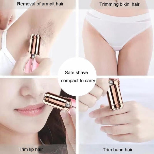 Painless Electric Facial Epilator for Women — Face & Body Hair Remover for Upper Lip Chin Cheeks Peach Fuzz, Portable Compact Electric Shaver Grooming Tool, Waxing Threading Alternative for Women
