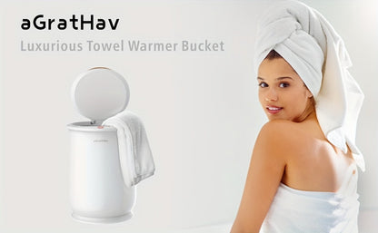 25L Electric Towel Warmer Bucket for Towels and Robes with Single-Button Control, White or Gray Finish
