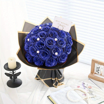 Artificial Flash Rose Bouquet 24/36 Pcs – Simulation Shiny Fake Roses for Wedding, Engagement, Anniversary & Holiday Decorations, Multiple Colors