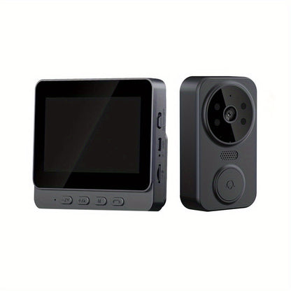 1296P Video Doorbell with 4.3" Indoor Monitor & Local SD Storage - No WiFi No App Required, Two-Way Audio