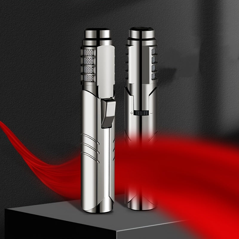 Blowtorch Jet Lighter 1800° Windproof, Zinc Alloy Butane Torch with Blue Flame for Welding, Outdoor Cooking
