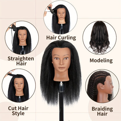 Mannequin Styling Head Options with Clamp and Accessory Sets for Braiding, Cutting and Cosmetology Practice