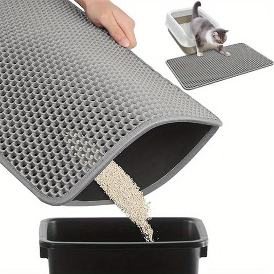 Cat Litter Trapping Mat – Double Layer Non-Slip Washable Litter Box Rug, Scatter Control for Cats, 3 Sizes & Colors Available