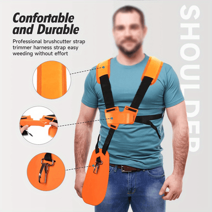 Lawn Mower Shoulder Strap Harness Adjustable Double Shoulder Belt for String Trimmer Brush Cutter Weed Eater Outdoor Garden Power Tool