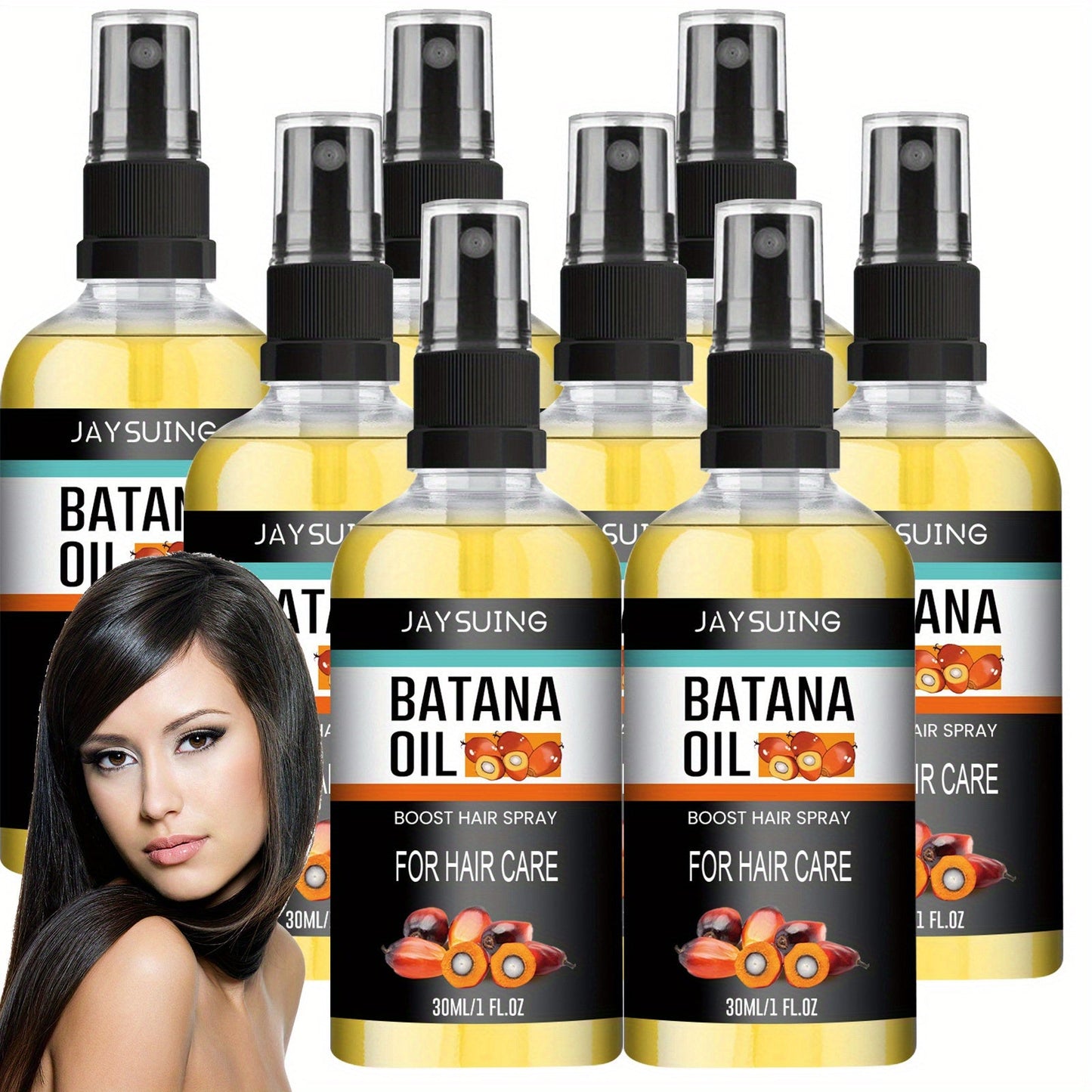 Eight-Pack 30 ml Batana Oil Hair Care Spray Set for Daily Scalp, Detangling and Travel Routines