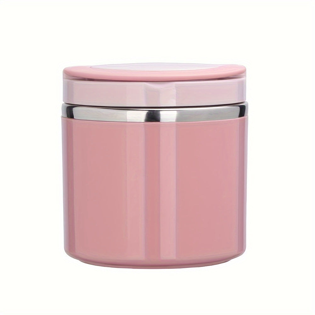 Stainless-Style Lunch Box with Handle in Green, Pink or Blue, 630 ml Single-Container Configuration