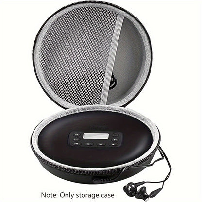 Round EVA Carrying Case for Portable CD Players with Zipper, Handle and Pictured 6.75-Inch Exterior Width