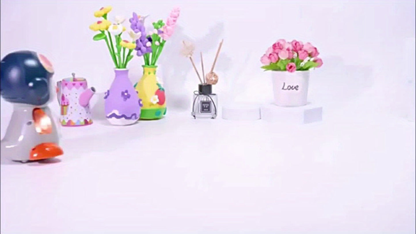 Musical Crawling Penguin Toy with Light-Up Wings, Moving Eyes and Four Front Control Buttons