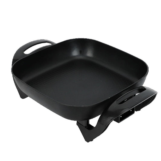 Electric Skillet 12x12 Inch Nonstick Ceramic with Glass Lid 1400W Adjustable Temperature up to 420°F