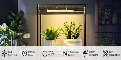 Four-Panel 5V USB Plant Light Kit with 96-LED Boards, Timer Controller and Shelf Mounting Pieces