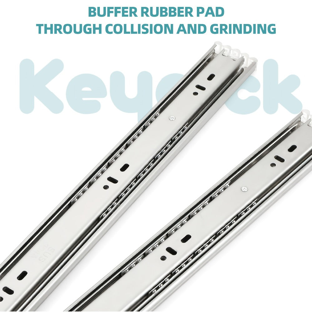 Ball Bearing Drawer Slides Full Extension 2 Pack – Heavy Duty Stainless Steel Cabinet Slides Quiet Smooth Glide Side Mount 10 14 16 Inch for Kitchen Dresser Office Furniture DIY Cabinet