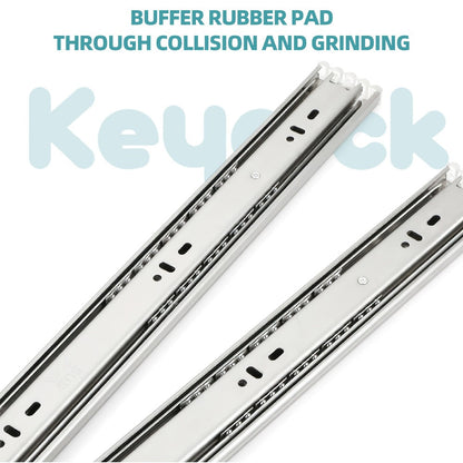 Ball Bearing Drawer Slides Full Extension 2 Pack – Heavy Duty Stainless Steel Cabinet Slides Quiet Smooth Glide Side Mount 10 14 16 Inch for Kitchen Dresser Office Furniture DIY Cabinet