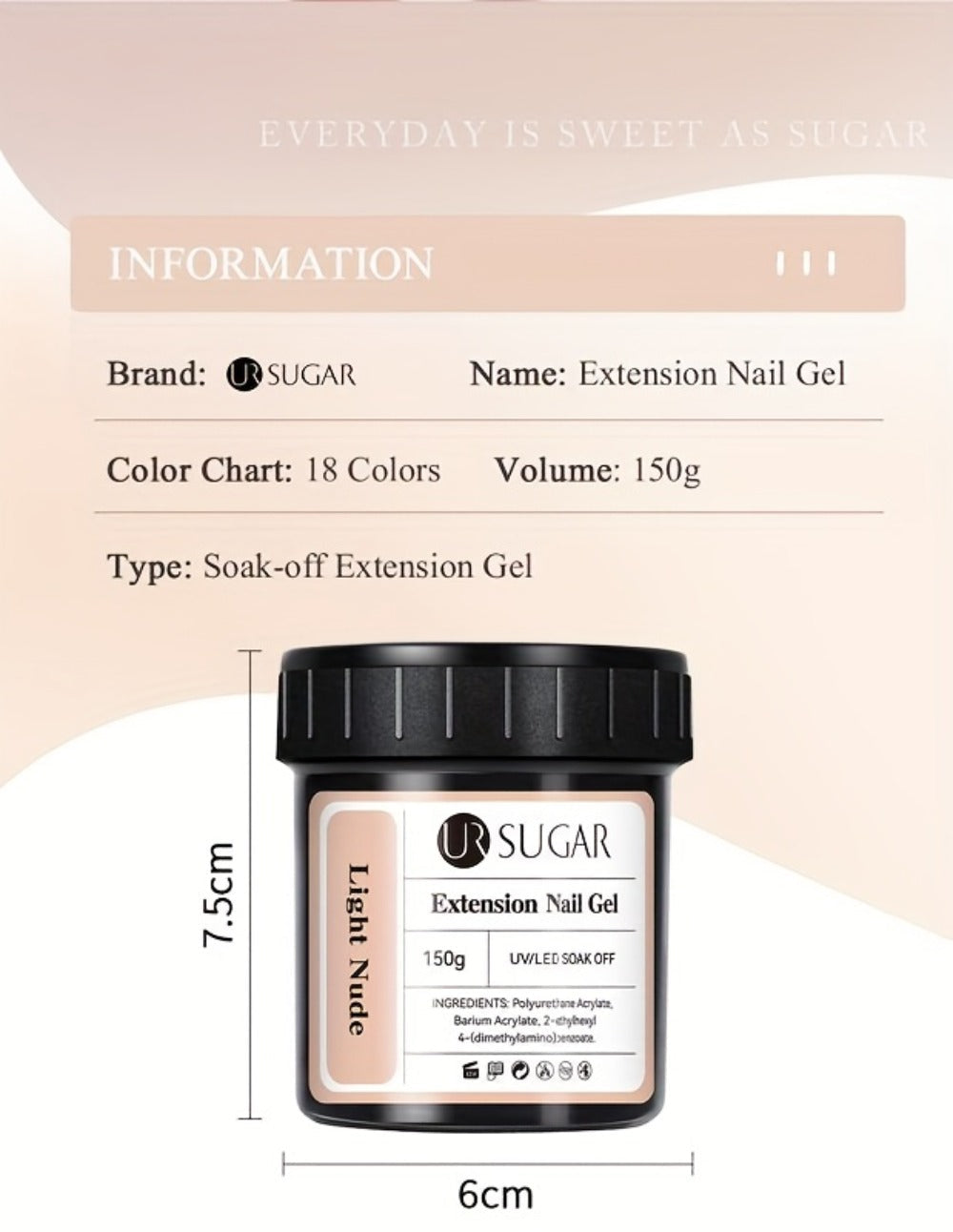 Malt Nude Hard Builder Gel for Nail Extensions and Overlays, 150g Jelly Formula Jar for UV or LED Lamp Curing