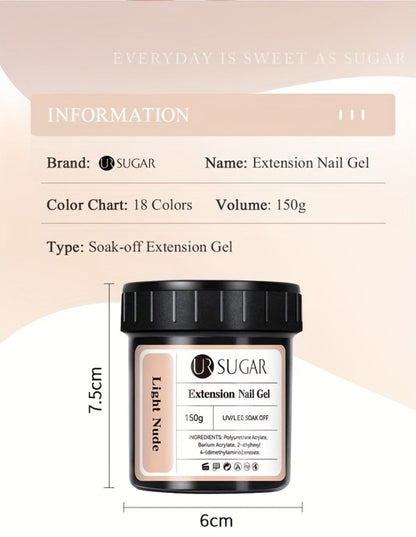 Malt Nude Hard Builder Gel for Nail Extensions and Overlays, 150g Jelly Formula Jar for UV or LED Lamp Curing