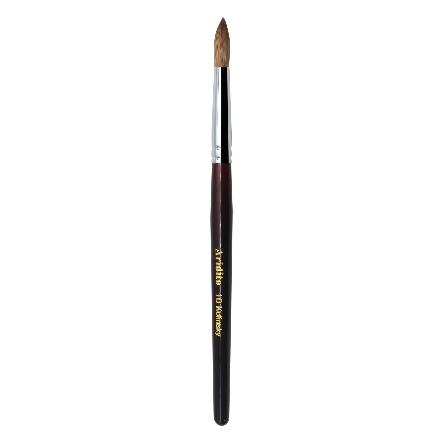 Red-Wine Handle Acrylic Nail Brush in Exact Checkout Sizes #8, #10, #12, #14, #16 or #18 with Pictured Round Tip