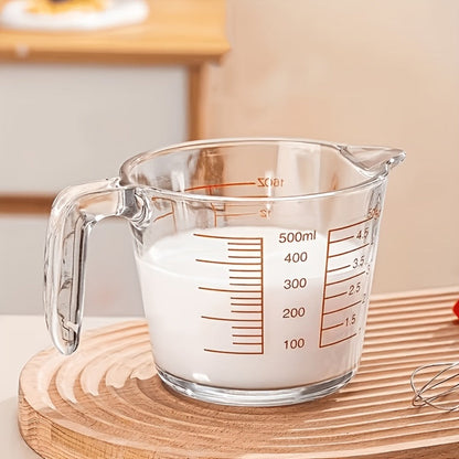 Glass Measuring Cup Heat Resistant Large with Handle 16.9 oz 33.8 oz Reusable Kitchen Baking for Home Cooking, Dining and Outdoor Meals