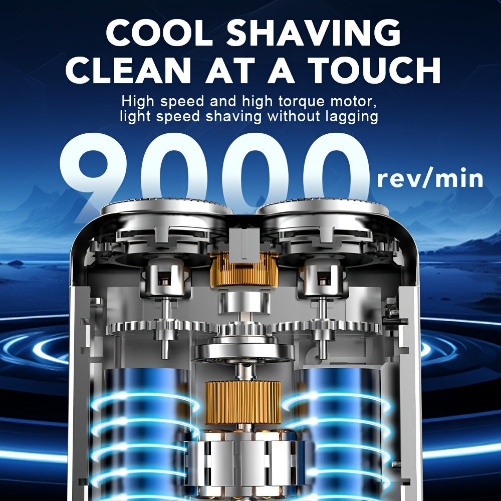 Mini Electric Shaver for Men – USB Rechargeable Double Blade Razor with Digital Display & Travel Case, Compact Portable Shaving Kit Gift for Men, Boyfriend, Father’s Day, Christmas
