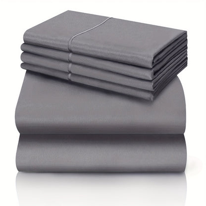 California King Sheet Set 6-Piece Breathable Cooling Bed Sheets Ultra-Soft Hotel Luxury Microfiber 18 Inch Deep Pocket Wrinkle Fade Resistant Flat Sheet Fitted Sheet 4 Pillowcases Multiple Colors