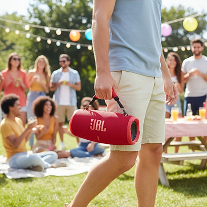 Red Handle Strap for JBL Xtreme / Xtreme 2 / 3 / 4 / 5 Portable Bluetooth Speaker | Detachable Replacement Carrying Strap, Premium Nylon & Neoprene, Anti-Slip Alloy Hook – Strap Only