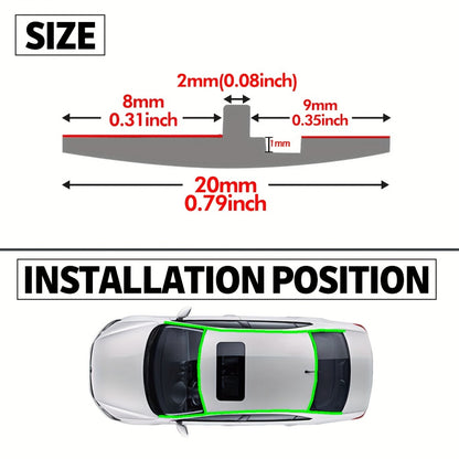 Car Rubber Seal Strip T-Shape Weatherstrip - Windshield Sunroof Door Edge Weather Stripping Trim, Universal Auto Weatherproofing Seal (3PCS 10FT)