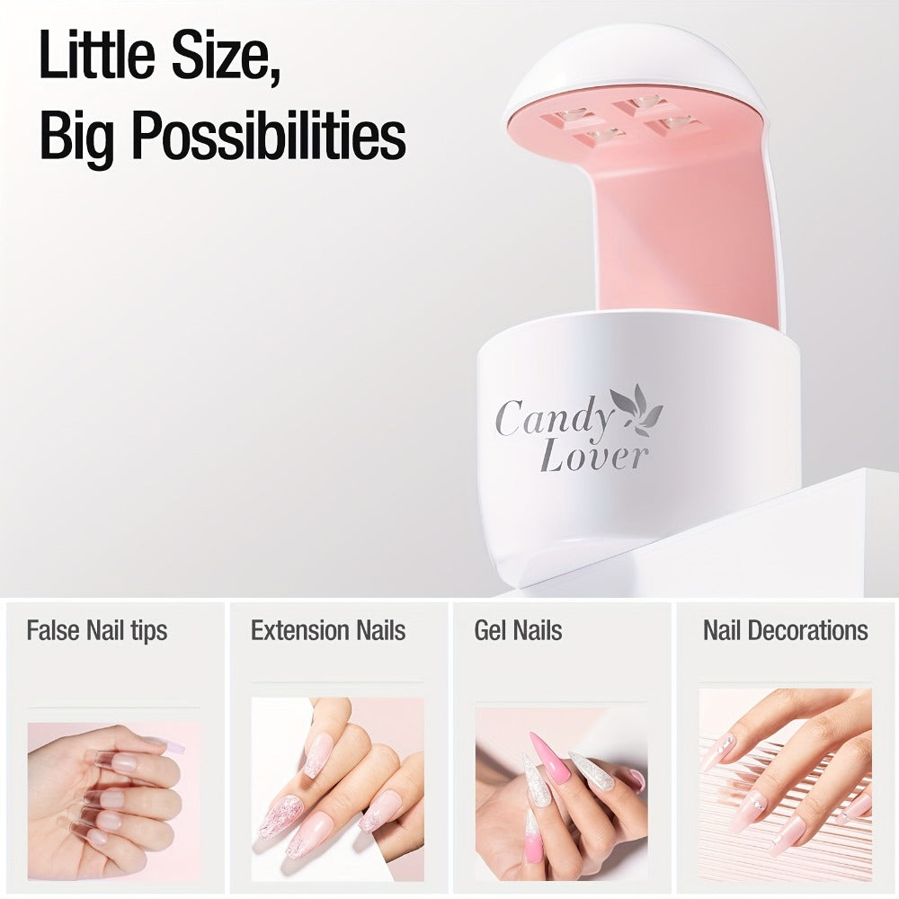 Mini UV LED Nail Lamp, Portable Compact Gel Nail Curing Light for Travel & Home, Fast Gel Polish Dryer for
