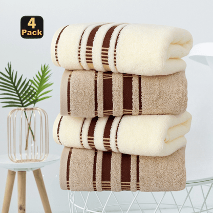 Cotton Face Towels 4-Pack Set, Super Absorbent Soft Pure Cotton Washcloths for Hotel Spa Salon Home Use, Skin-Friendly Cleansing & Dry Hair Towels