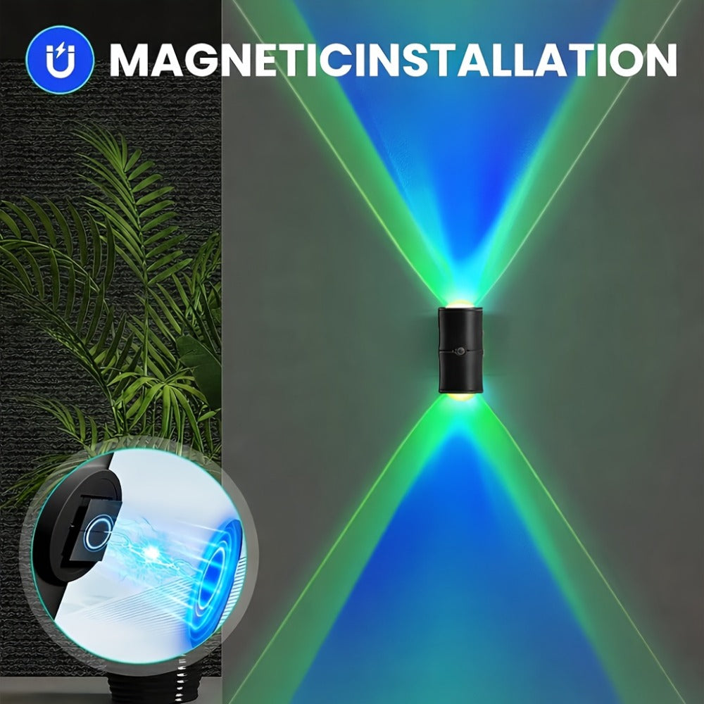 Rechargeable RGB Magnetic Wall Night Light Set with Motion Sensor in Black or White, Two- or Four-Pack