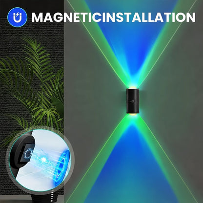 Rechargeable RGB Magnetic Wall Night Light Set with Motion Sensor in Black or White, Two- or Four-Pack