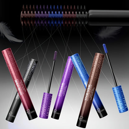5-Shade Waterproof Colored Mascara for Women — Smudge-Proof Clump-Free Long-Lasting Vivid Formula, Bold Eye Makeup for Stage Cosplay Festival Everyday Wear, Blue Green Pink Purple Black