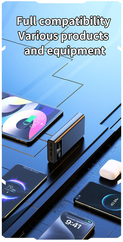 30000mAh Portable Charger with Bidirectional Fast Charging Dual USB & USB-C Power Bank High Capacity Battery Pack for iPhone Android Samsung Tablet Travel Outdoor Emergency