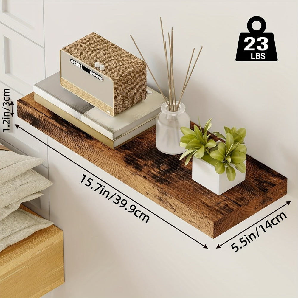 Floating Wall Shelf Set with Concealed-Style Brackets, Multiple Finishes and 4- or 6-Piece Options