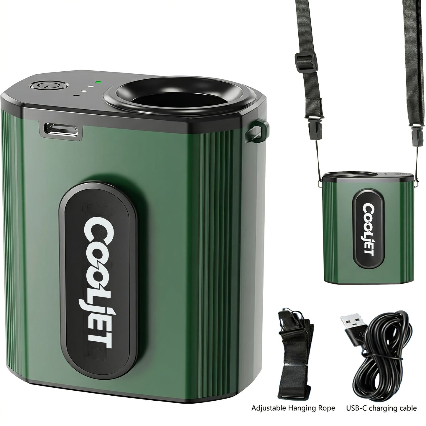 Portable Fan by Coogir, 5000mAh Four-Speed Waist Clip and Neck Model with LED Battery Display