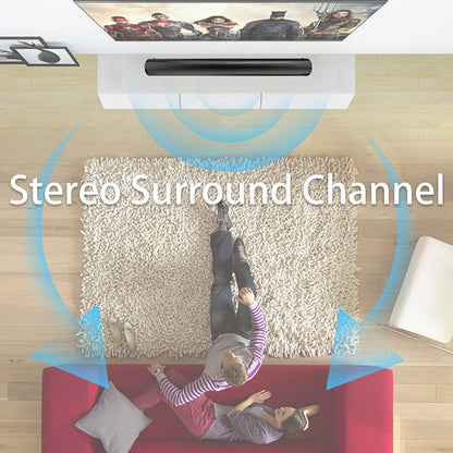 Detachable 21.65-Inch TV Soundbar with TF, AUX, USB and RCA Inputs, FM Radio and Black Finish