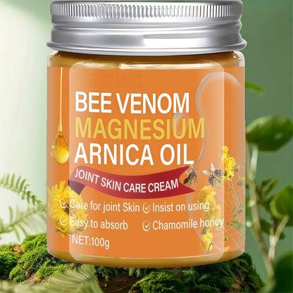 Body Cream 100g Jar with Bee Venom, Magnesium, Arnica Oil, Chamomile and Honey for Massage Use