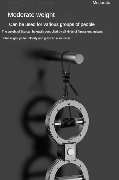 Fitness Equipment Rotating Wrist and Forearm Trainer with Dual Metal Grip Rings and 360-Degree Resistance Arm