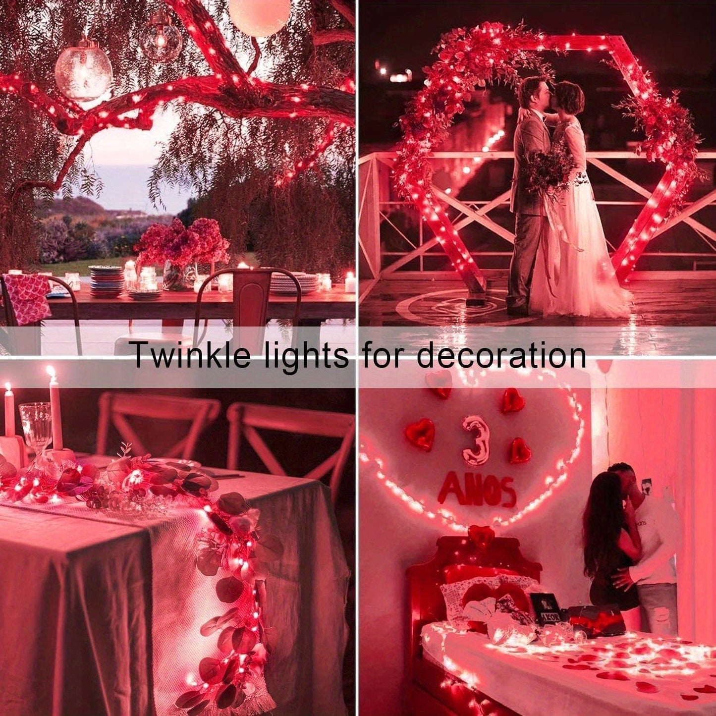Solar String Lights Outdoor 2 Pack 104Ft 300LED IP65 Waterproof 8 Modes Fairy Lights for Garden Yard Patio Tree Christmas Wedding Party Decor